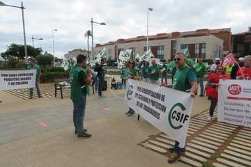Protesta de los trabajadores del Ayuntamiento de Telde/TA.